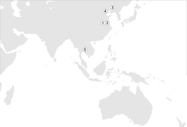 多角化製品工場の所在地（中国・アジア・大洋州）