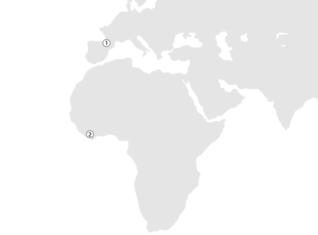 原材料工場の所在地（欧州・中近東・アフリカ）