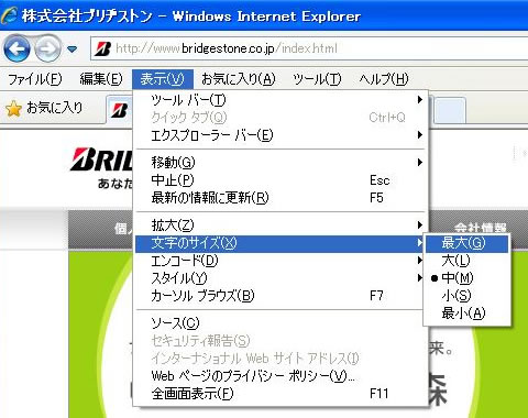 Internet Explorer（Windows）の場合