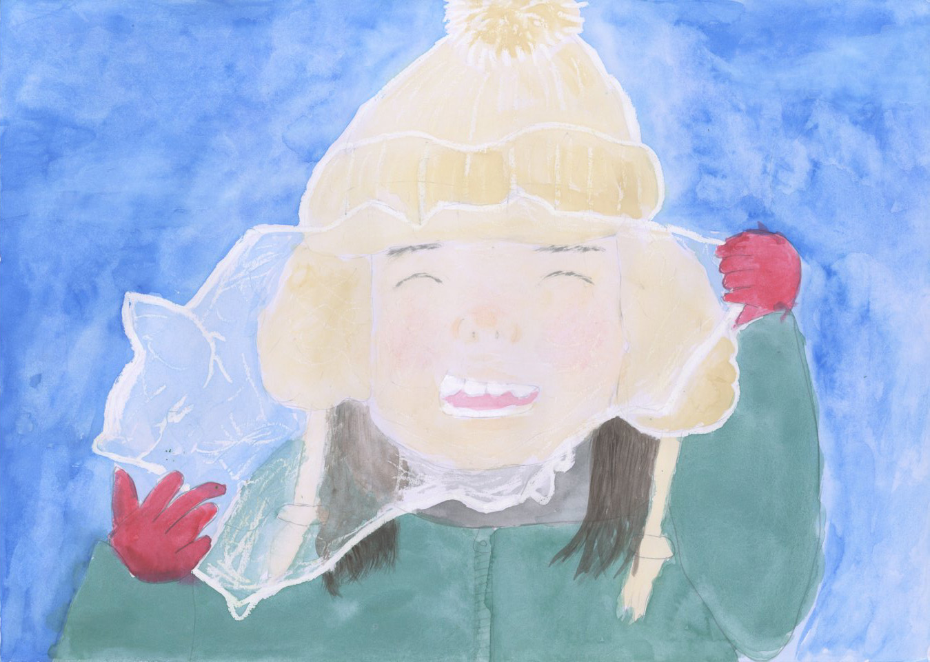 「みて！冬をつかまえたよ！」