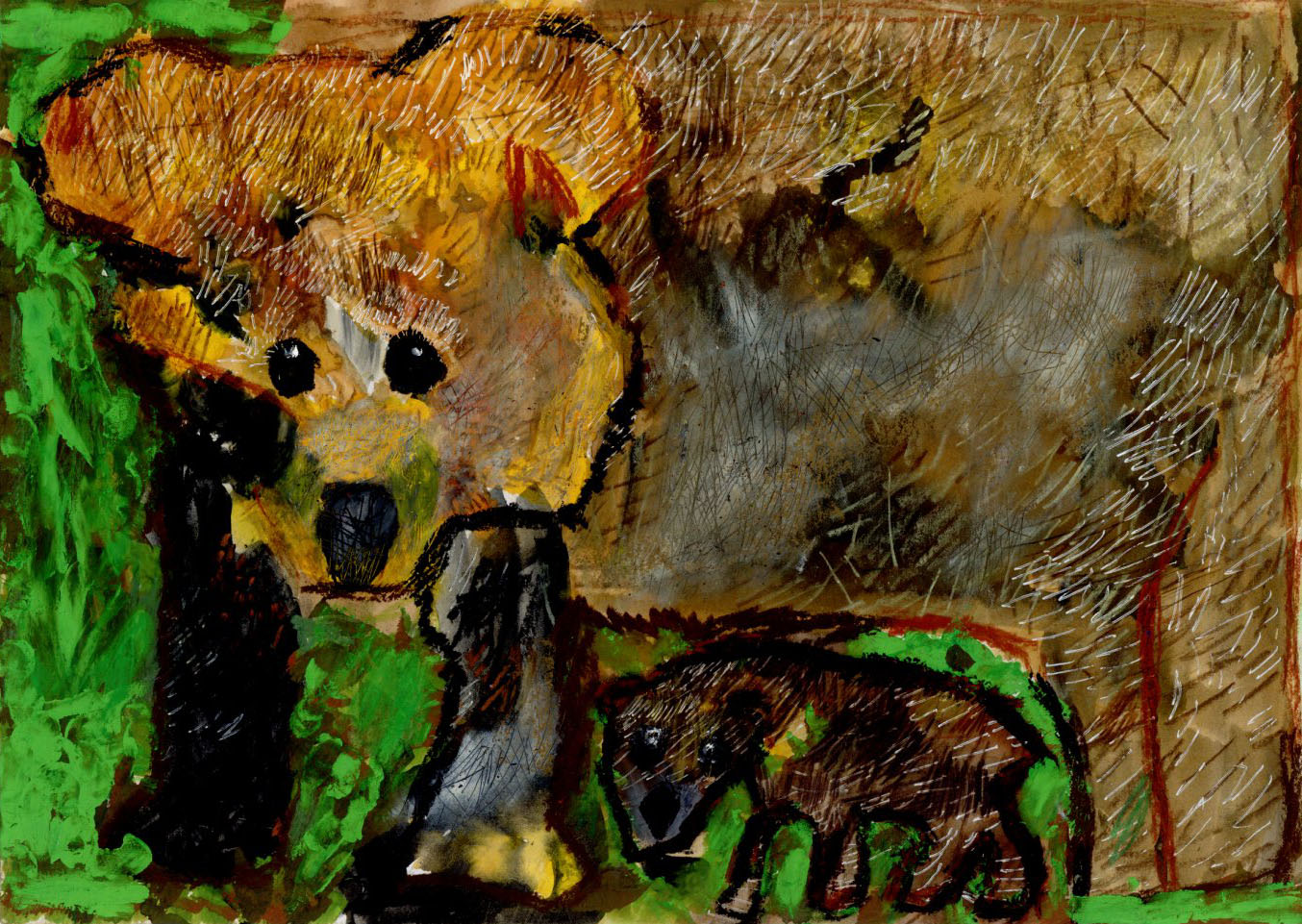 「くまの親子のさん歩」