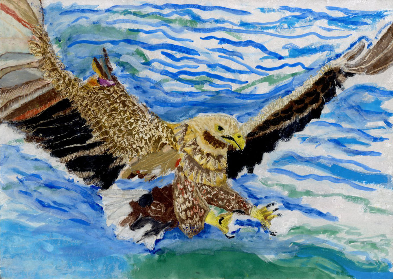 「お兄ちゃんに「シーッ！！」と言うオジロワシ」