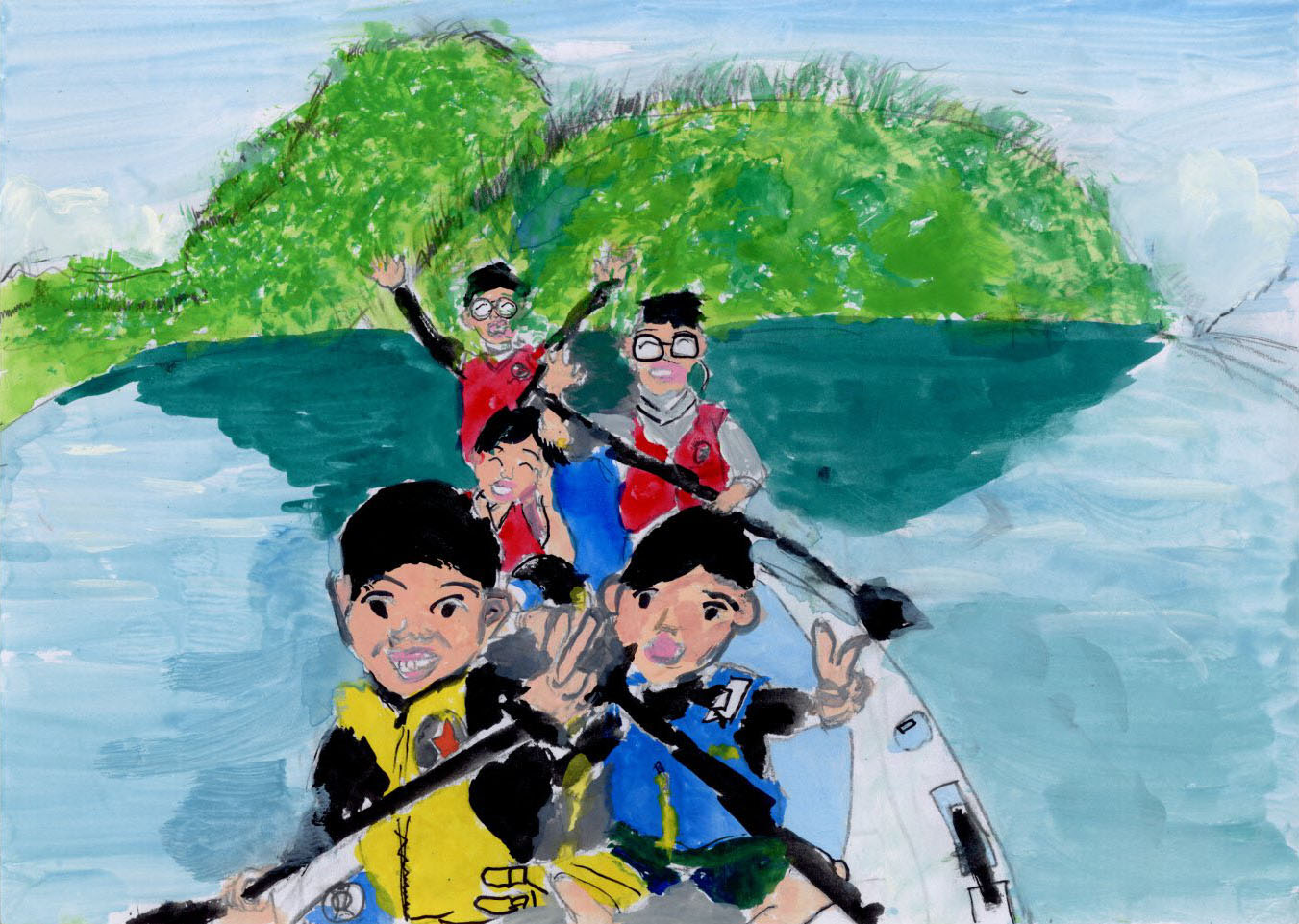 「家ぞくといっしょに自ぜんのめぐみのシャワー」