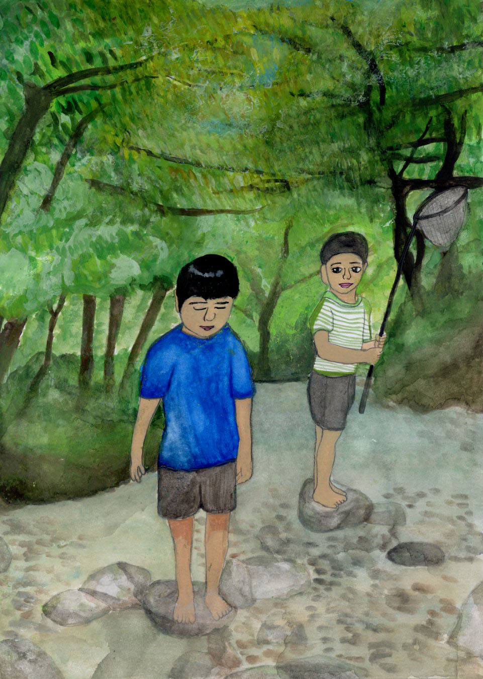 「5月の川遊び」