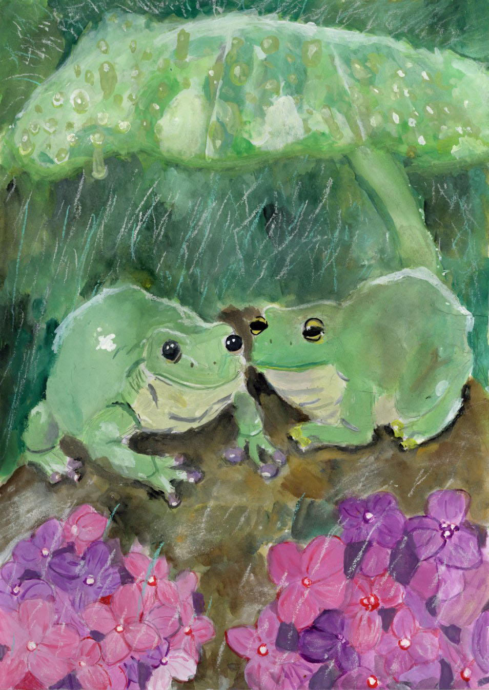 「カエルの雨やどり」